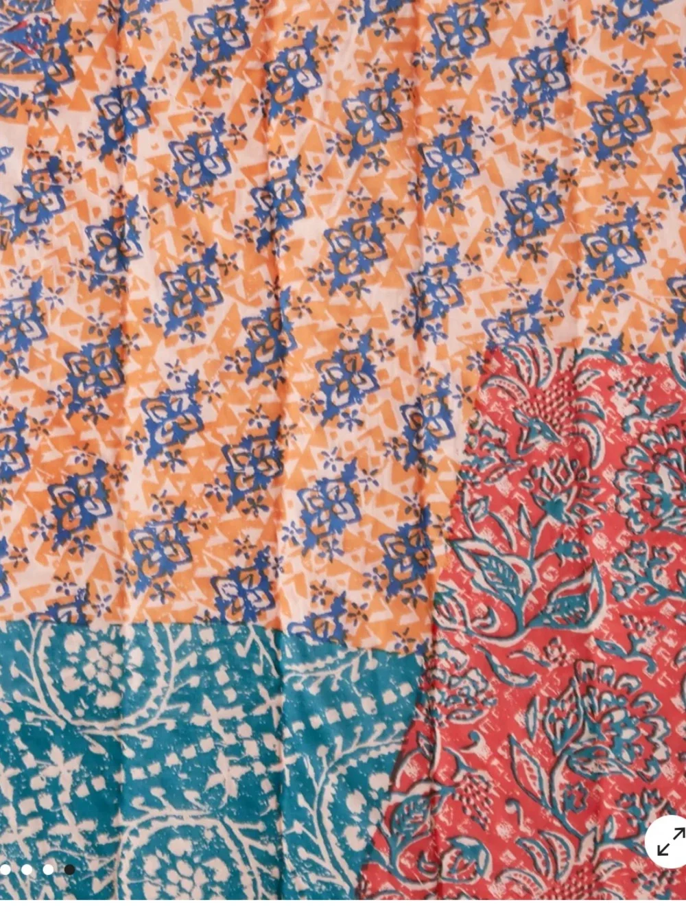 Urban Outfitters Sella Patchwork Quilt Pink, Coral & Teal Queen/Full Boho NWt